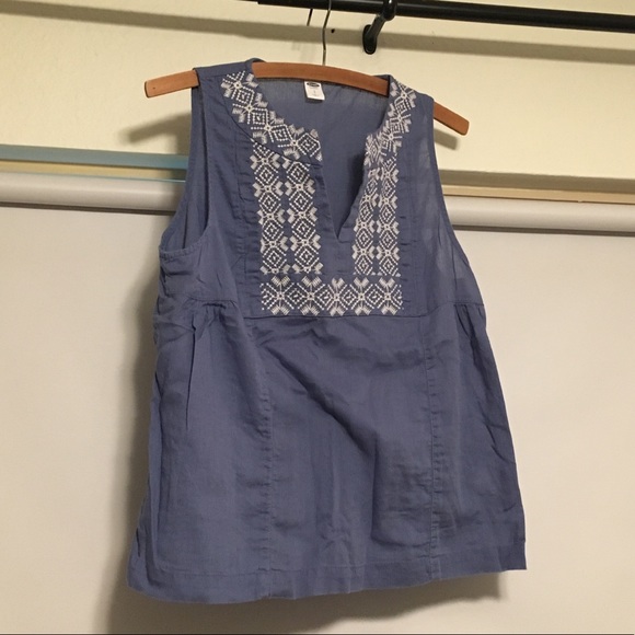 Old Navy Tops Blue Sleeveless Shirt Poshmark
